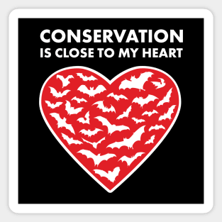 Bats Conservation Heart Sticker